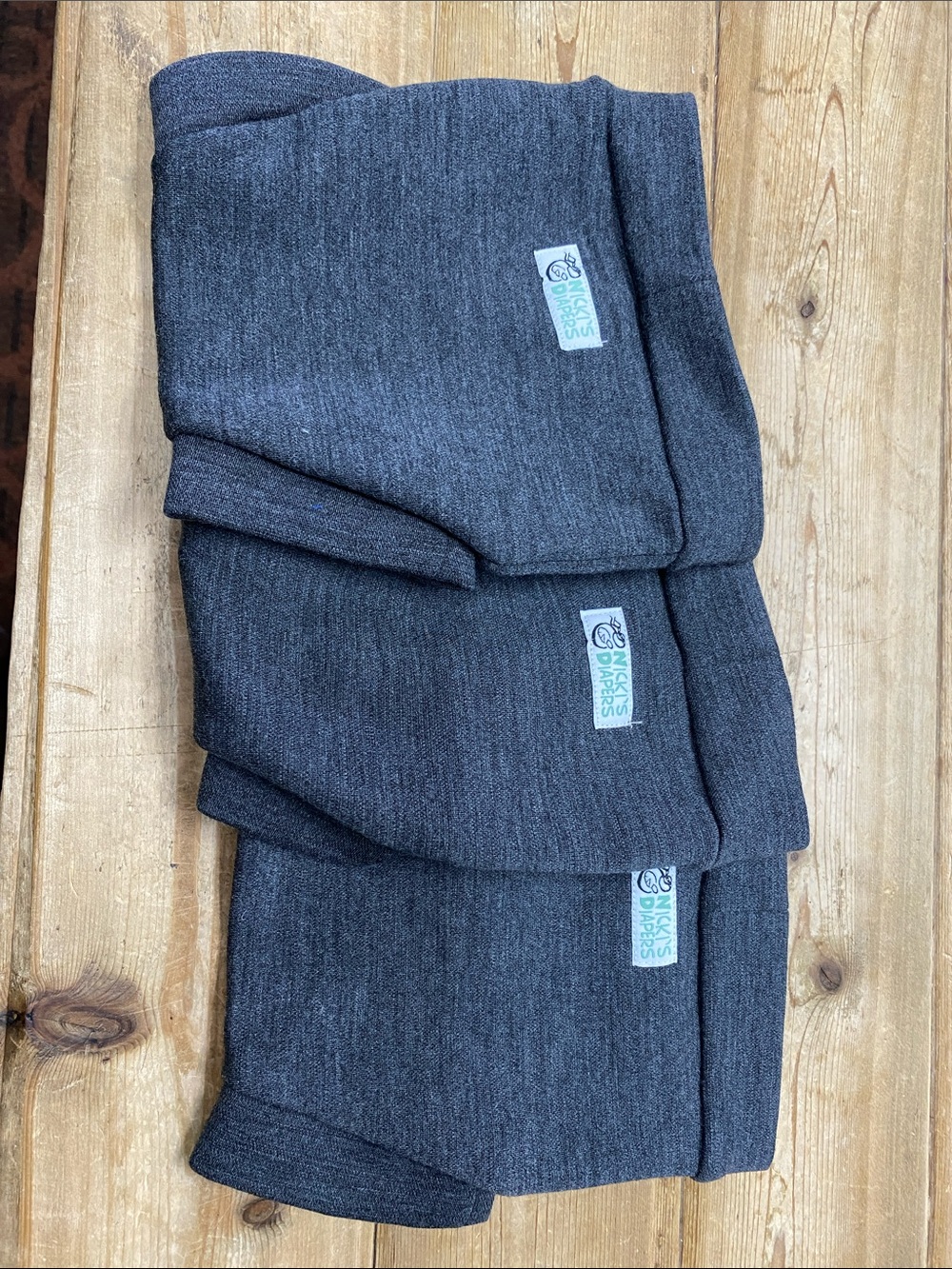 Dark Gray 95% merino wool diaper cover.